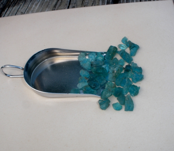 Blue Apatite crystal rough gem mix parcel over 50 carats