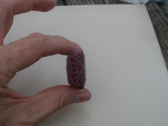 Ruby Emerald Flower Carved Gem 264 carats