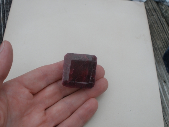 Ruby Emerald Flower Carved Gem 264 carats