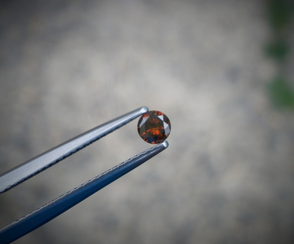 3.5mm Cognac Red Diamond loose round 0.18 carat