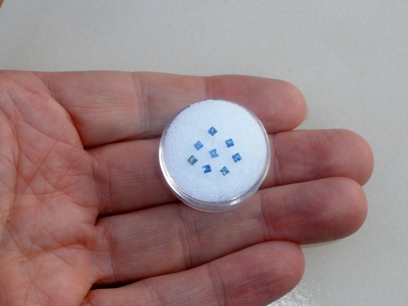 8 Sapphire Blue Princess Gems 2mm each