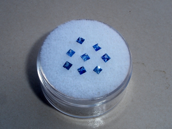 8 Sapphire Blue Princess Gems 2mm each