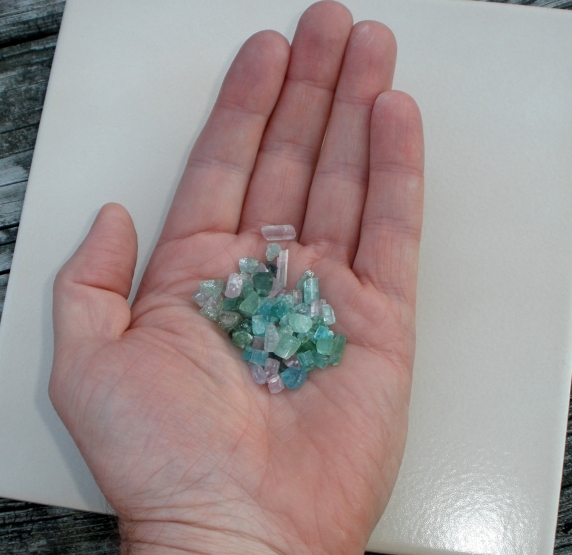 Tourmaline crystal rough gem mix parcel lot over 50 carats