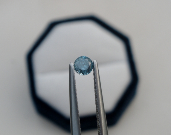 3.6mm Blue diamond loose round 0.22 carats