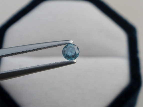 3.6mm Blue diamond loose round 0.22 carats