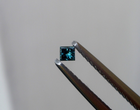 Blue princess diamond loose faceted cut sized 2mm