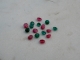 Emerald and ruby round gem mix