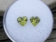 Peridot heart gem pair 6mm each