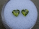 Peridot heart gem pair 6mm each