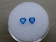 Glacier blue topaz heart gem pair 4mm