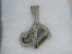 Multi Tourmaline Wire Wrapped Sterling Silver Pendant
