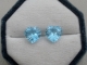 Swiss blue topaz heart laser cut gem pair 10mm