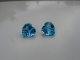 Swiss blue topaz heart laser cut gem pair 10mm Swiss blue topaz heart laser cut gem pair 10mm