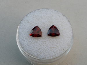 Garnet trillion gem pair 6mm each