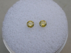 Yellow Diamond Round Loose Faceted Natural Pair 3mm each