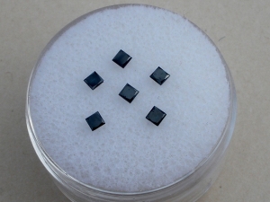 6 Black Princess Natural Diamonds Loose Faceted 2mm each
