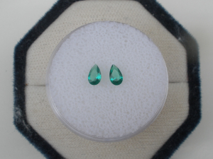 Colombian emerald pear loose faceted natural gem pair 5x3mm
