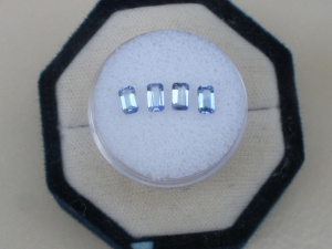 4 Tanzanite Emerald natural gems 5x3mm each