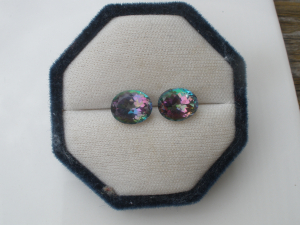 Rainbow Mystic Topaz Oval Gem Pair 11 x 9mm Each