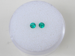 Colombian Emerald Round Loose Faceted Natural Gem Pair 3mm