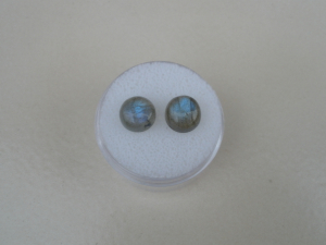 Natural Blue Labradorite Loose Round Cabochon Gem Pair 8mm