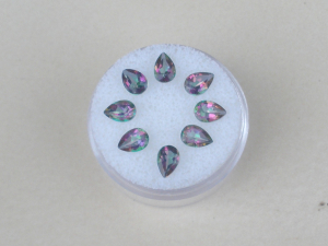 8 Rainbow mystic topaz pear gems 6x4mm each