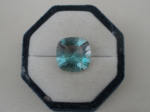 Fluorite Blue Green Cushion Loose Faceted Natural Gem 15 x 15mm