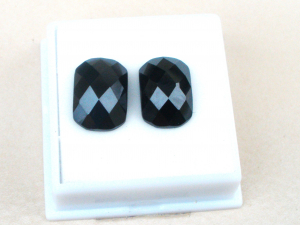 Hematite Rosecut Cushion Natural Gem Pair 14 x 10mm each