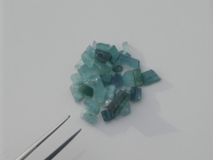 Blue Tourmaline crystal rough loose natural gem parcel over 25 carats