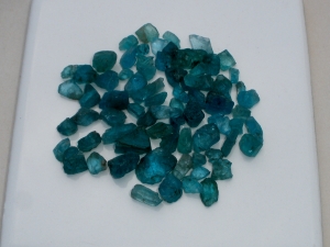 Blue Apatite crystal rough gem mix parcel over 100 carats