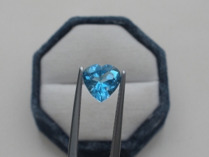 Swiss Blue Topaz Heart Gem 8mm
