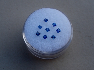 8 Sapphire Blue Princess Gems 2mm each