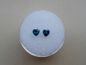 Teal Green Topaz Heart Gem Pair 4mm