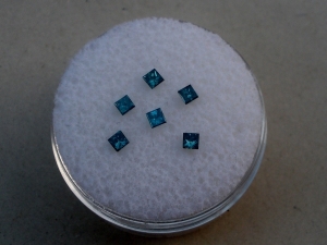 6 Blue princess natural diamonds 2mm each