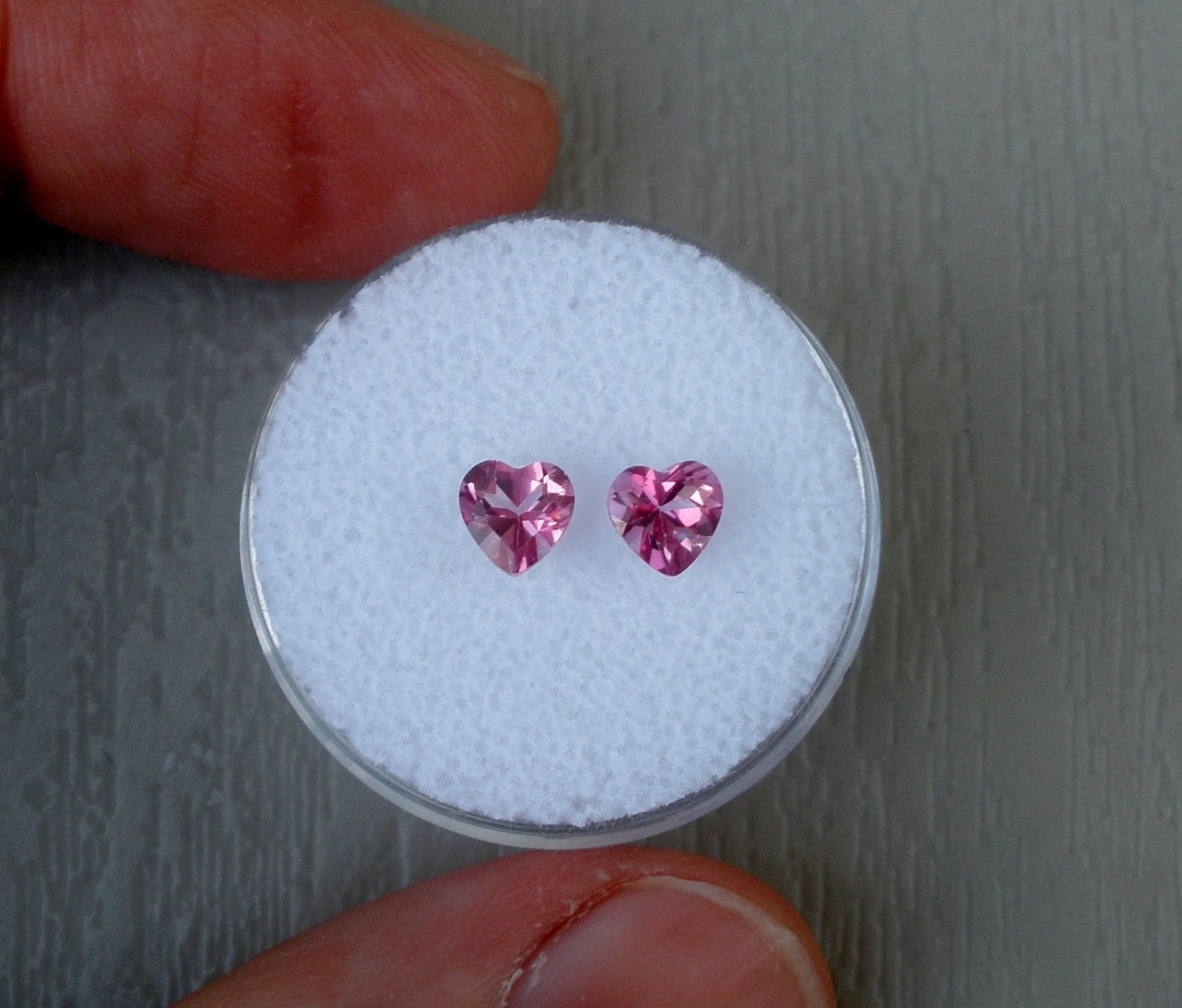 Pink topaz heart gem pair 5mm | PinnacleDiamonds